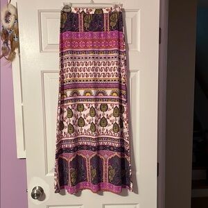 Lily Star A-Line Purple and Pink Maxi Skirt